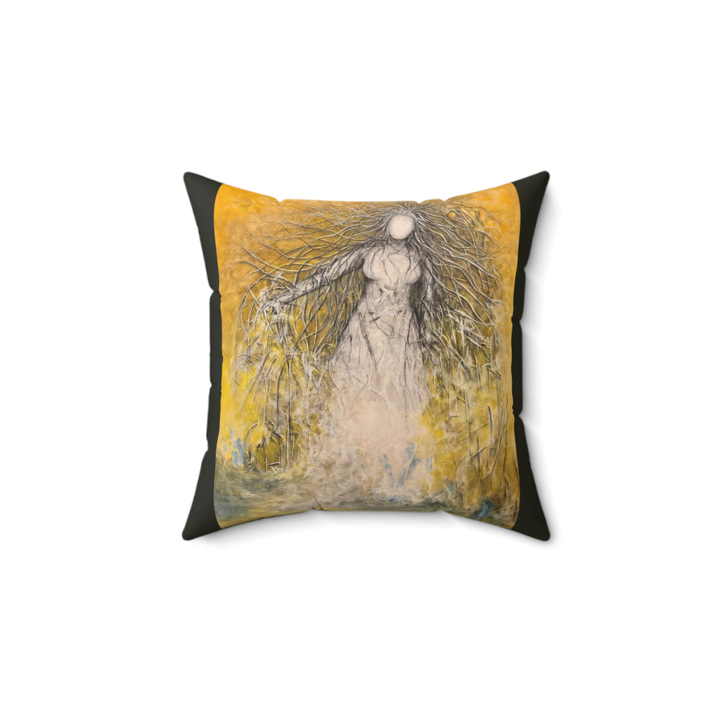 She Who Commands the Light — Art Cushion, 14 × 14 in