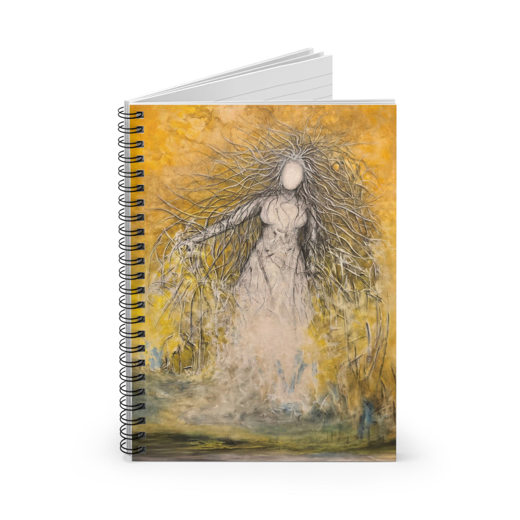 She who commands the light. Original oil painting printed on Notebook — created by Tobba
