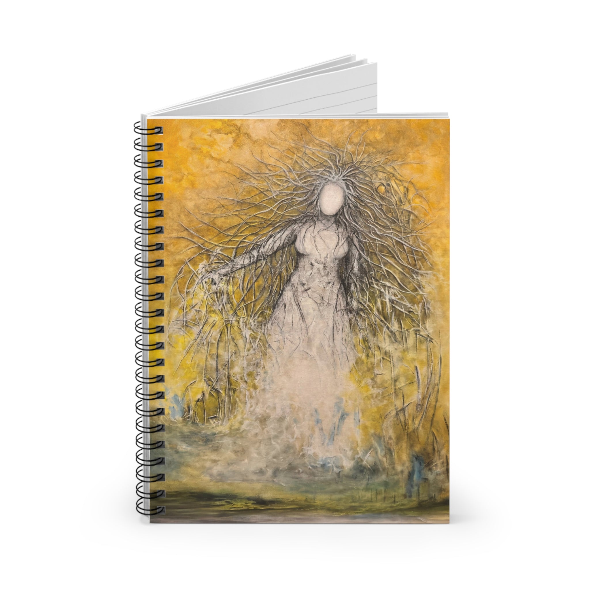 She who commands the light. Original oil painting printed on Notebook — created by Tobba