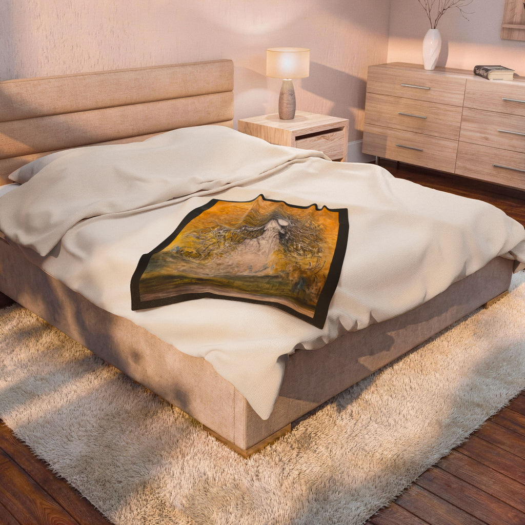 She Who Commands the Light — Plush Art Lap Blanket, 30 × 40 in
