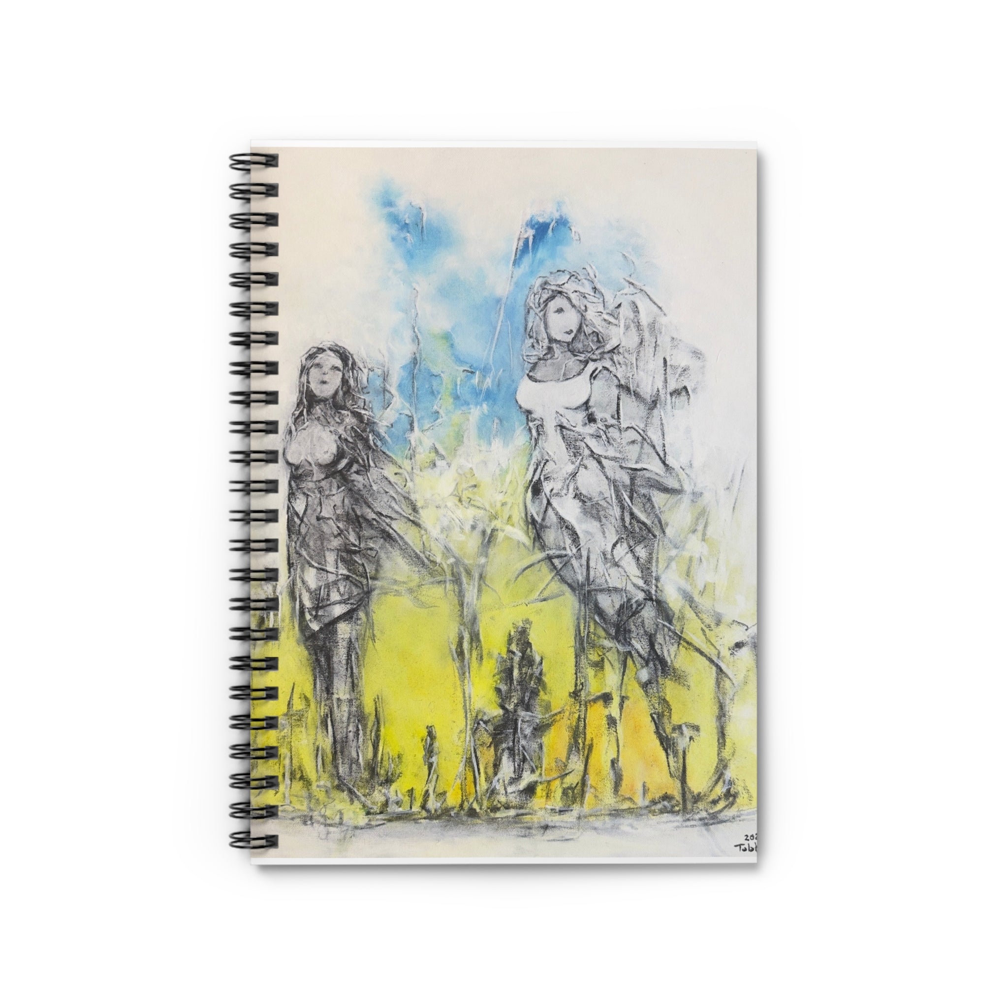 Artistic Figure Spiral Notebook — Sketchy Angel & Muse Ruled Journal