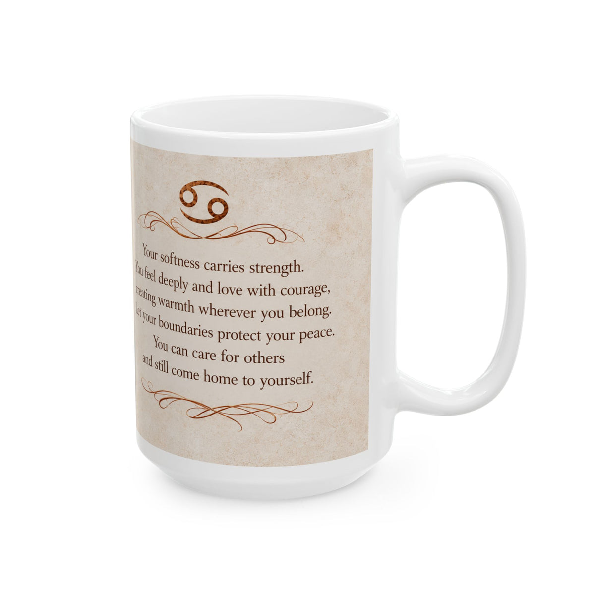 Cancer — Softness Carries Strength Zodiac Mug, 15oz