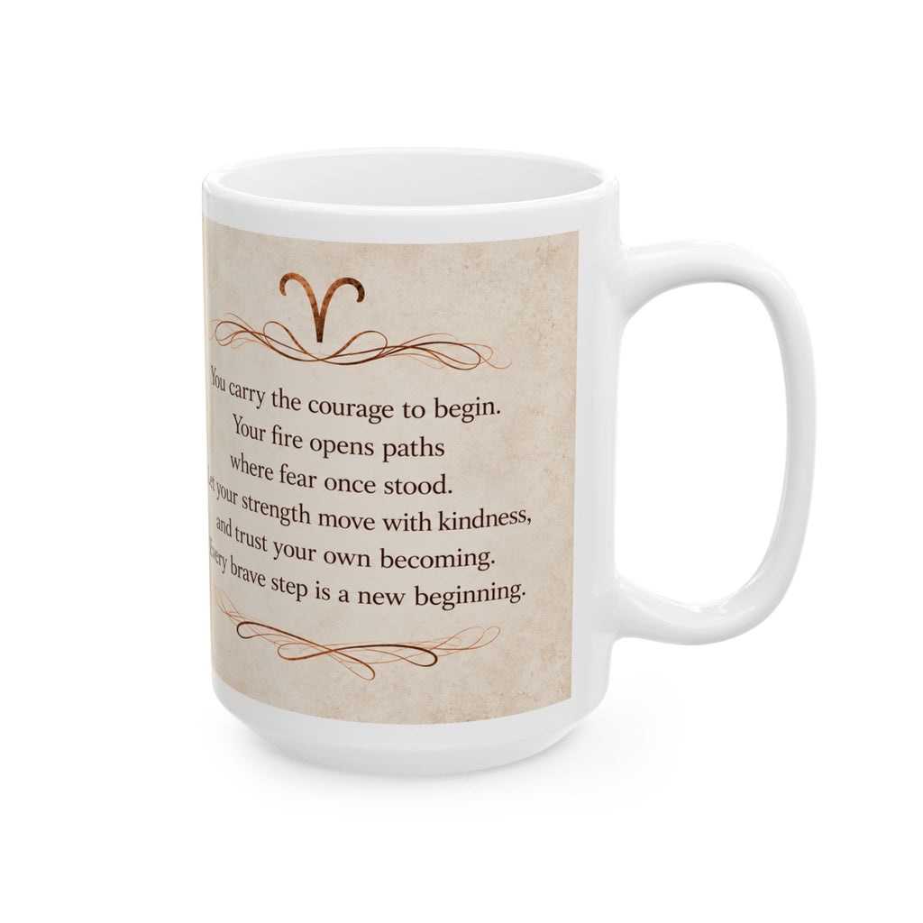 Aries — Courage to Begin Zodiac Mug, 15oz