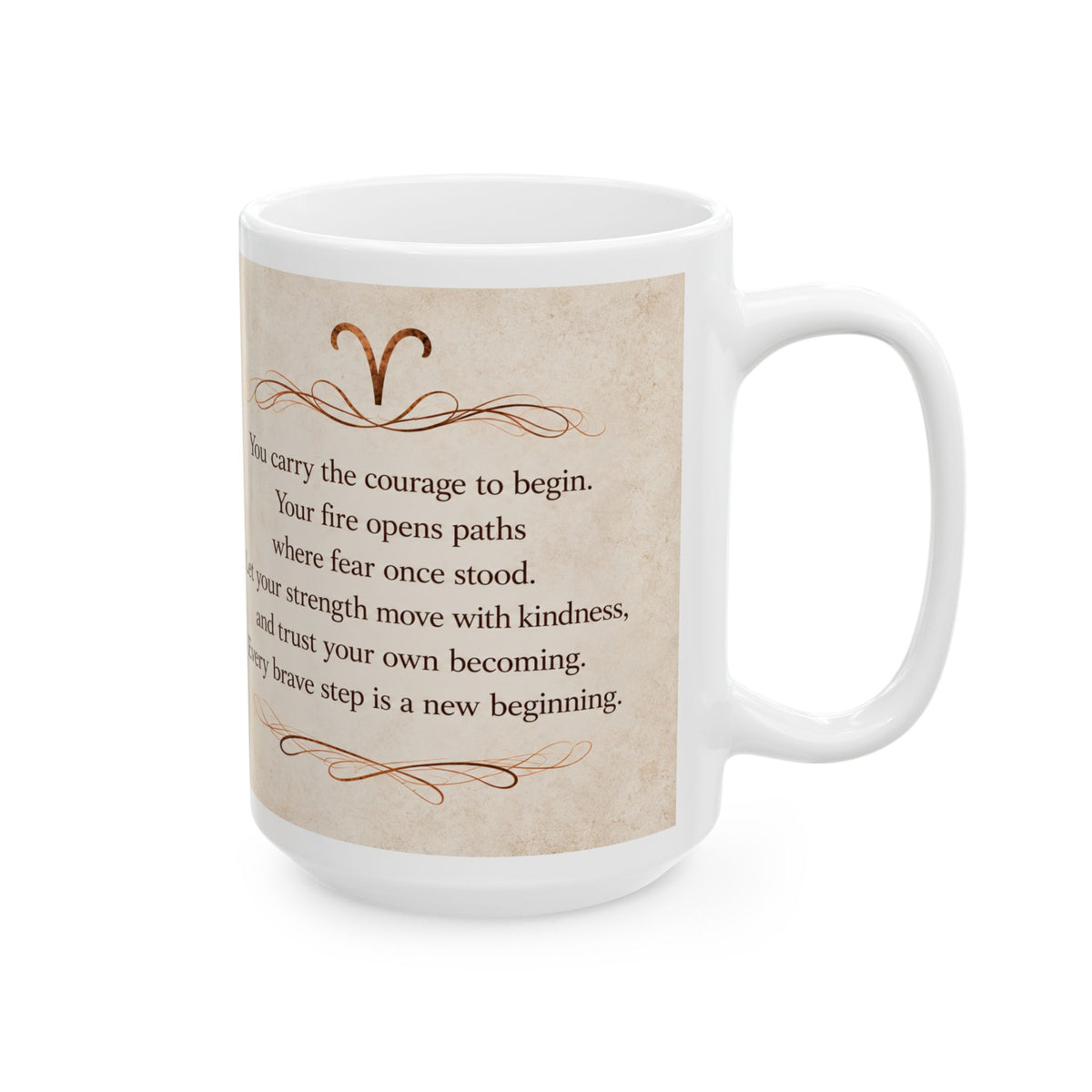 Aries — Courage to Begin Zodiac Mug, 15oz