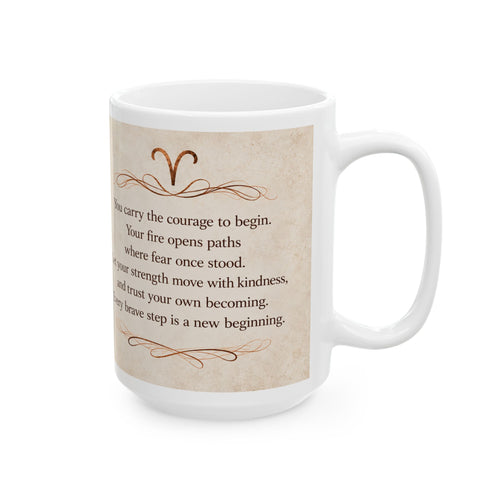 Aries — Courage to Begin Zodiac Mug, 15oz