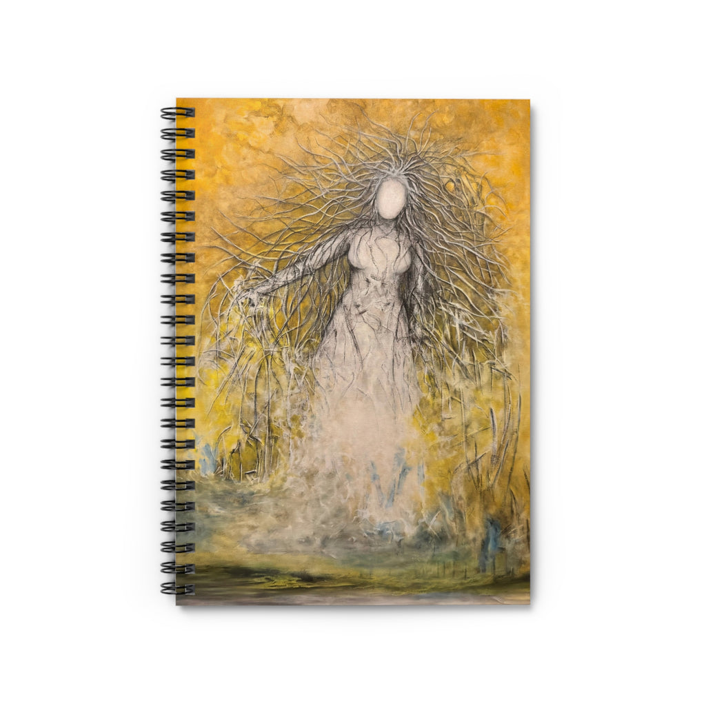 She who commands the light. Original oil painting printed on Notebook — created by Tobba