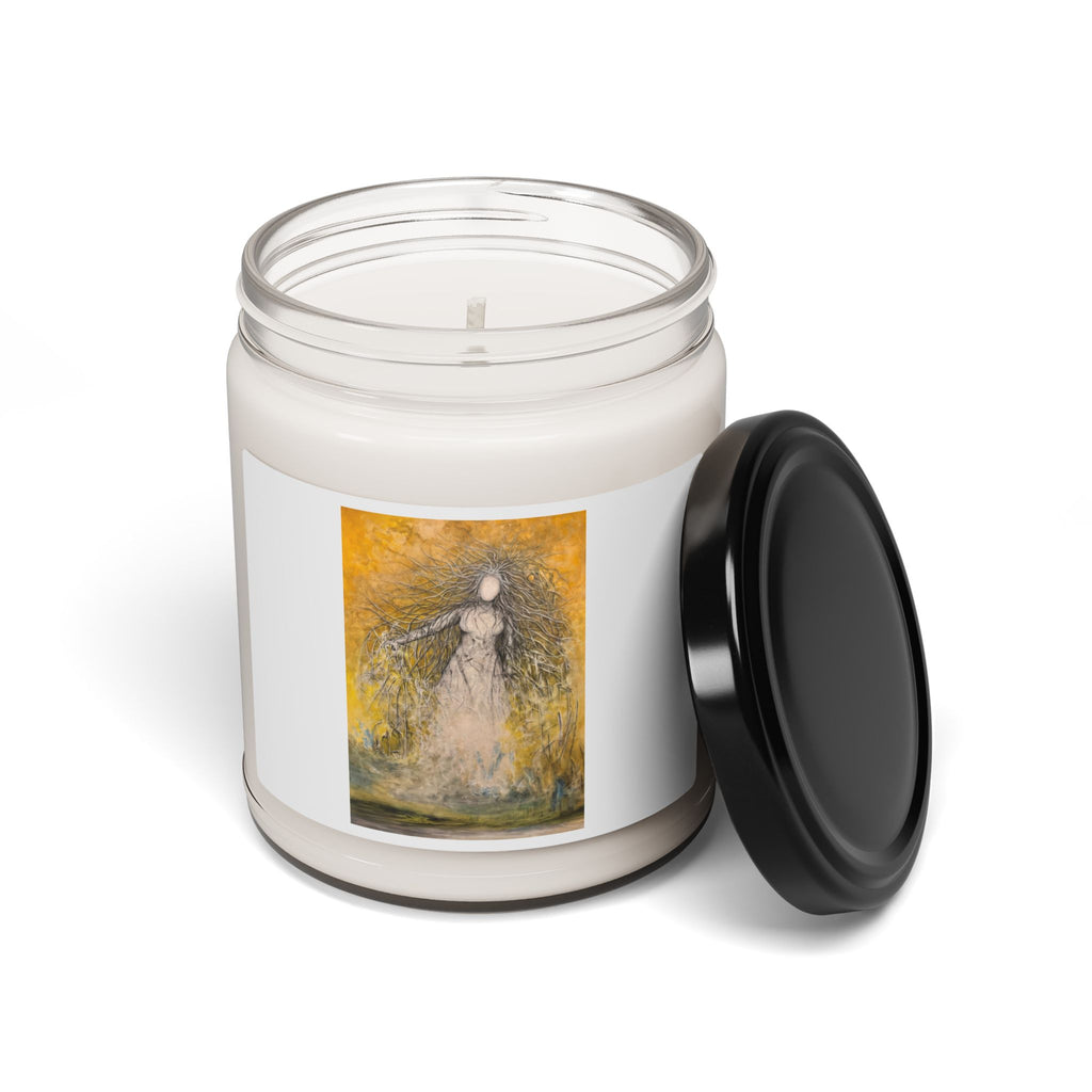 Original oil painting on Scented Soy Candle, She who commands the light — Art by Tobba 9oz
