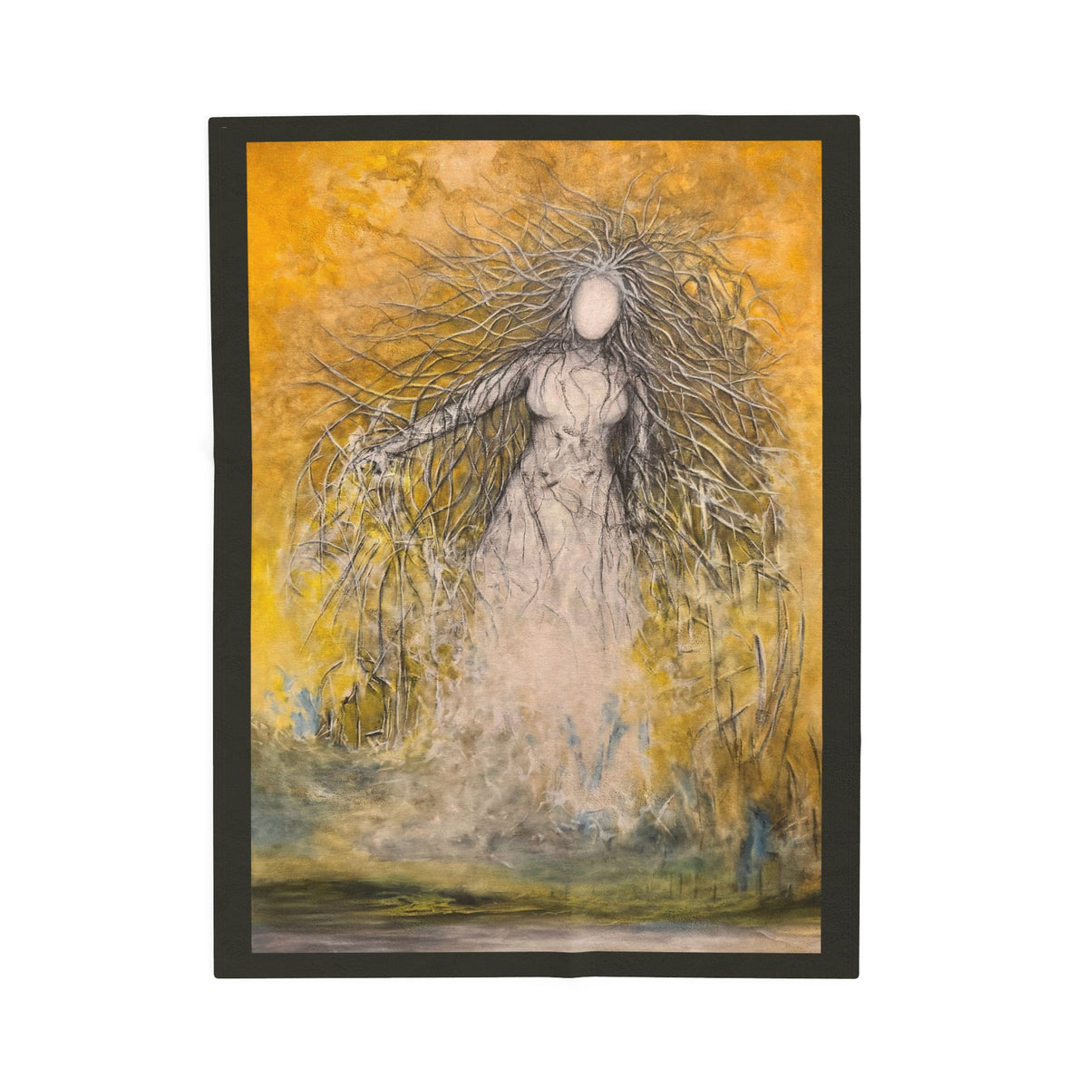 She Who Commands the Light — Plush Art Lap Blanket, 30 × 40 in