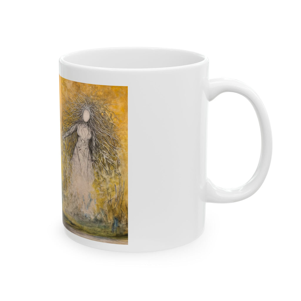 Original oil painting on a Mug. She who commands the light.  —  Art by Tobba ( 11oz/15oz)