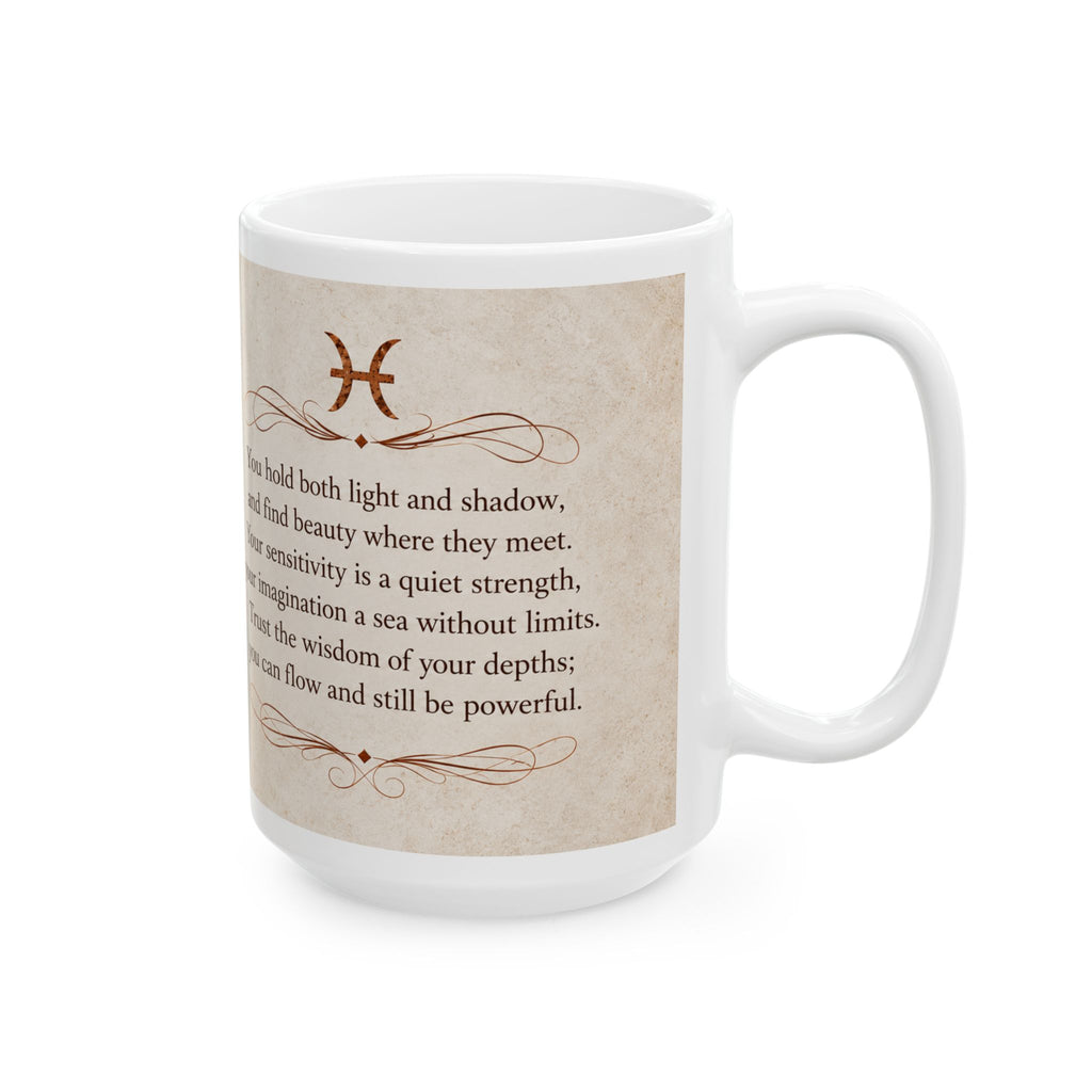 Pisces — Quiet Strength Zodiac Mug, 15oz