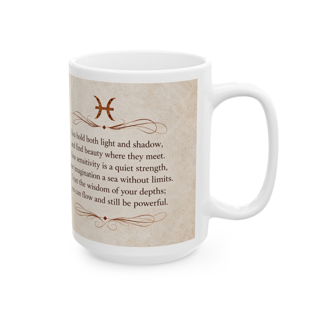 Pisces — Quiet Strength Zodiac Mug, 15oz