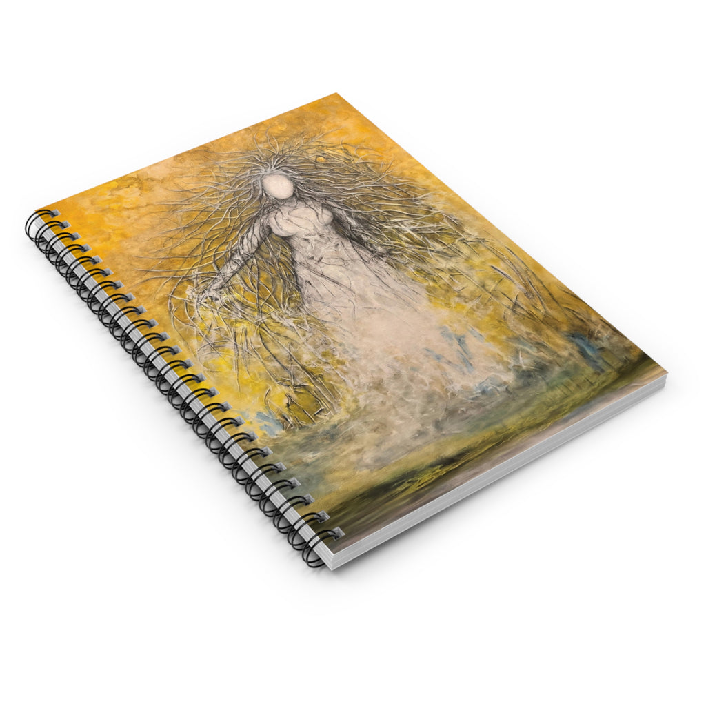She who commands the light. Original oil painting printed on Notebook — created by Tobba