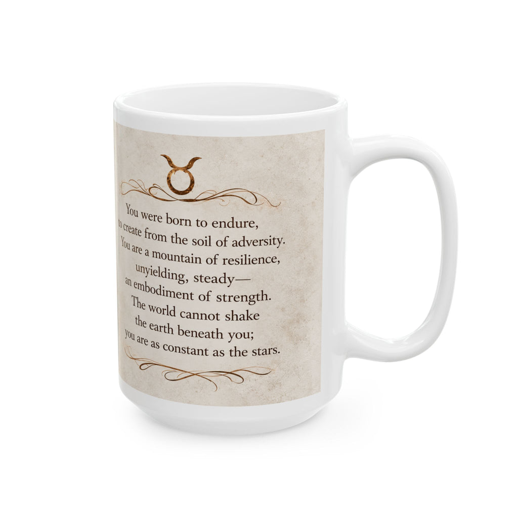 Taurus — Born to Endure Zodiac Mug, 15oz