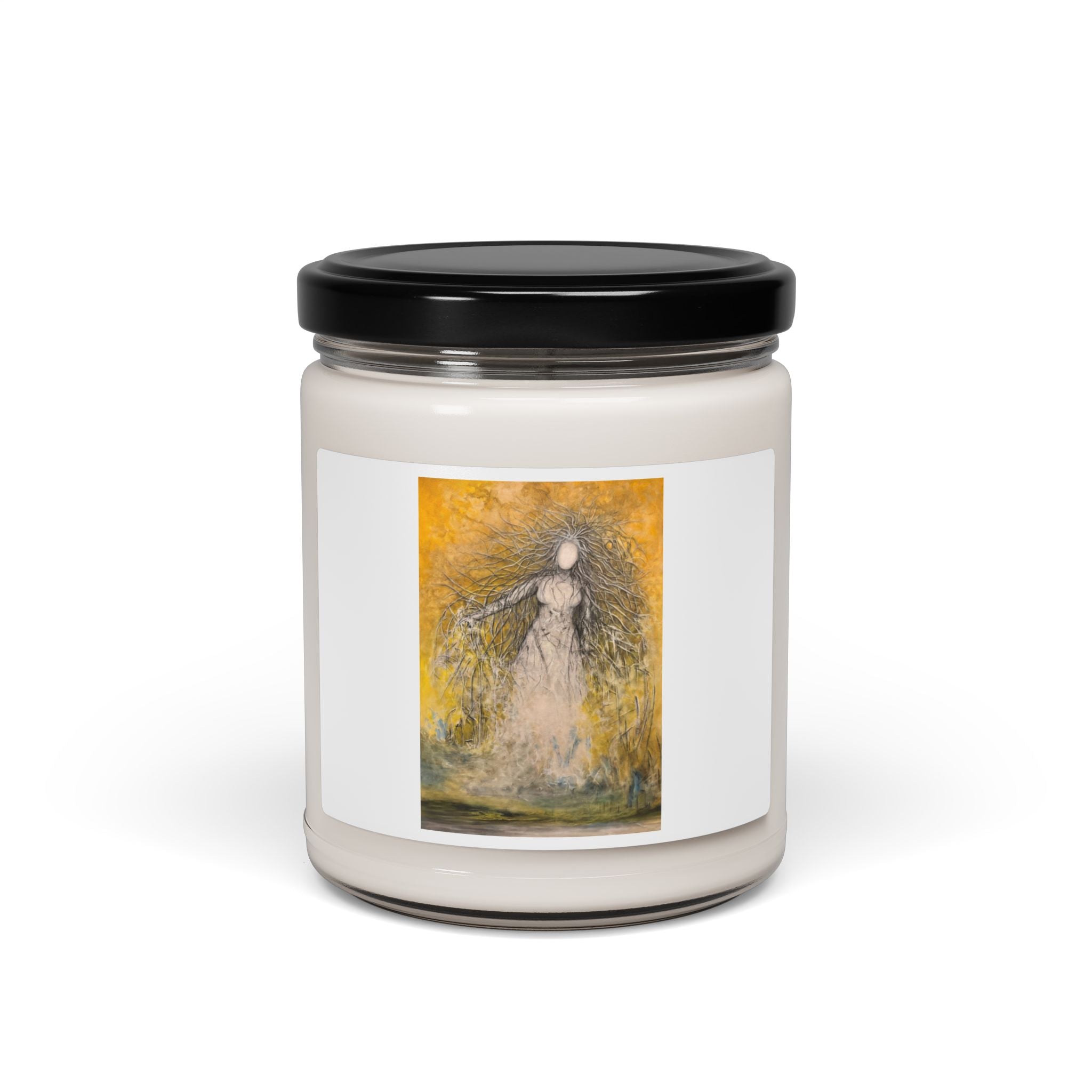 Original oil painting on Scented Soy Candle, She who commands the light — Art by Tobba 9oz