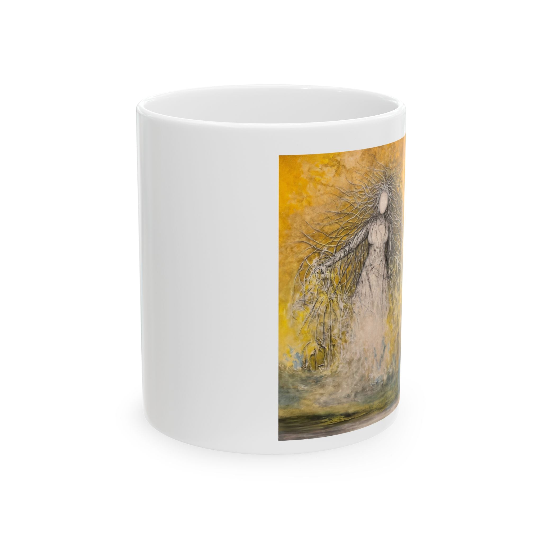 Original oil painting on a Mug. She who commands the light.  —  Art by Tobba ( 11oz/15oz)